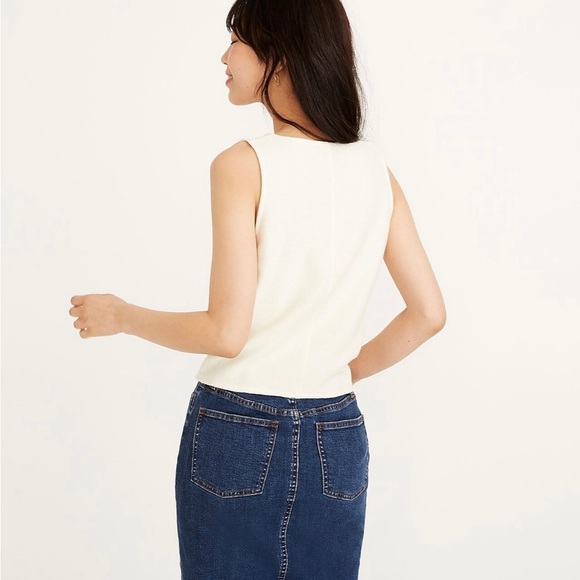 Madewell - Texture & Thread Button-Front Tie Tank Top / Size XL - Picture 2 of 5